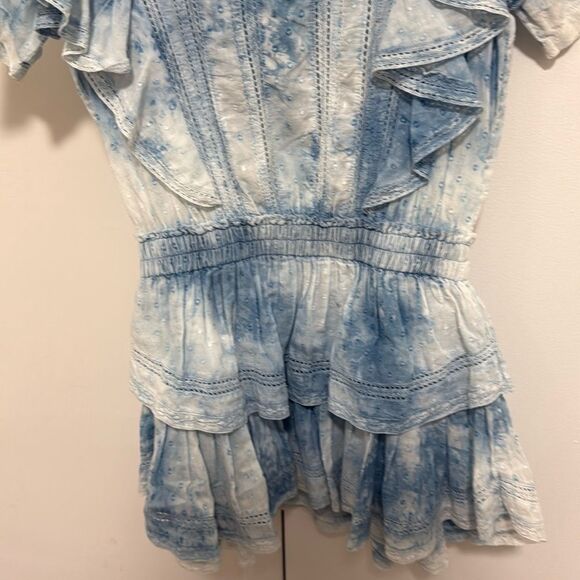 LoveShackFancy Natasha Women’s Mini Dress in Blue Hand Dye. Size P. - Picture 5 of 10